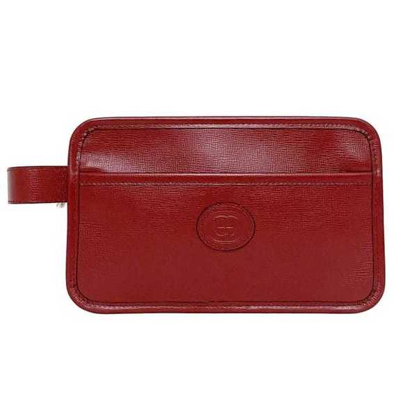 GUCCI Red Leather Clutch Bag - Picture 1 of 7